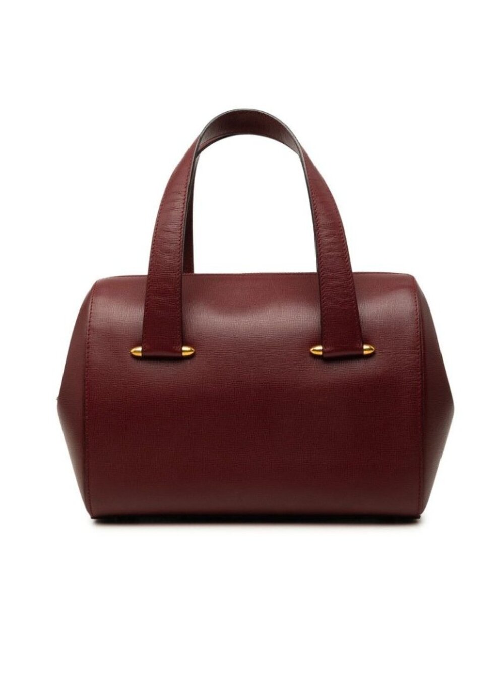 Cartier Must Line Boston Bag Wine Red Bordeaux Leather